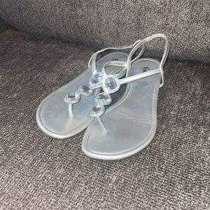 Silver dress sandals
